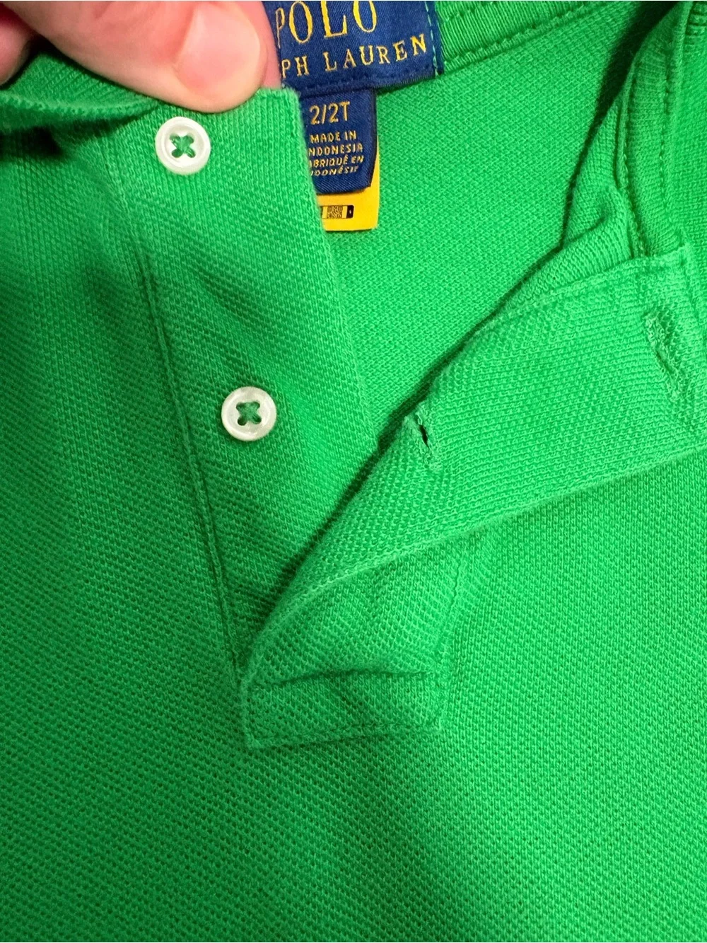Ralph Lauren Bright Green Kids Polo with Navy Ball Cap